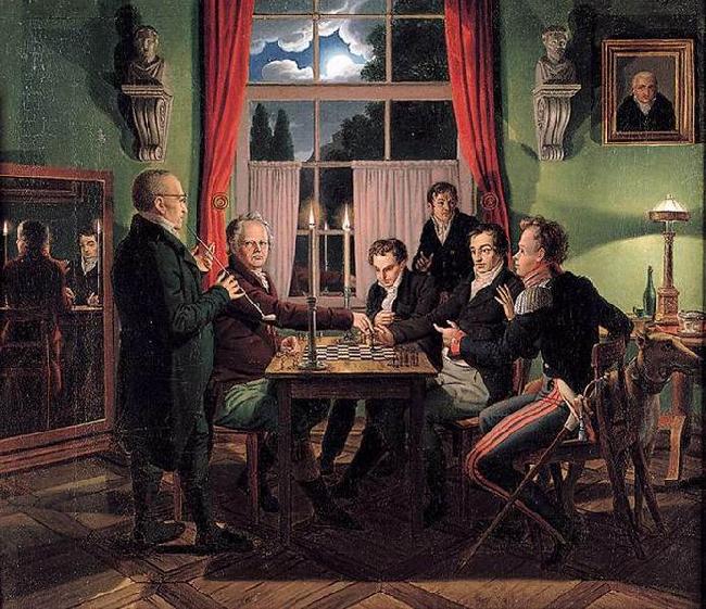 Johann Erdmann Hummel Chess Players oil painting image